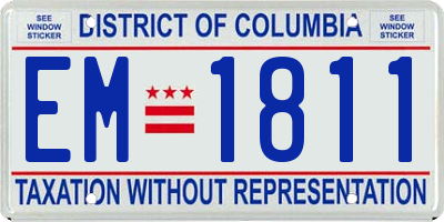 DC license plate EM1811