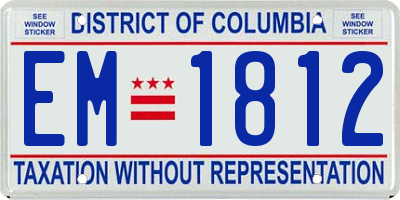 DC license plate EM1812