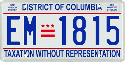 DC license plate EM1815