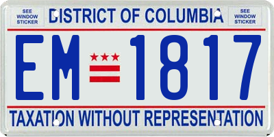 DC license plate EM1817