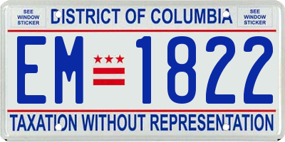 DC license plate EM1822
