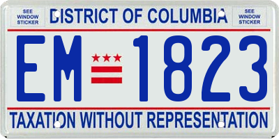 DC license plate EM1823