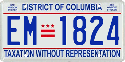 DC license plate EM1824