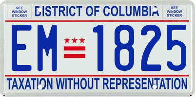 DC license plate EM1825