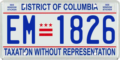 DC license plate EM1826