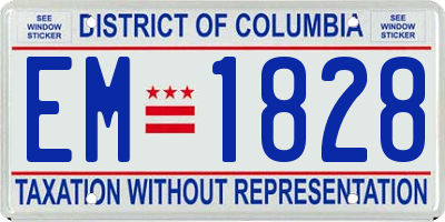 DC license plate EM1828