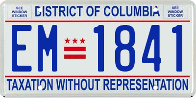 DC license plate EM1841