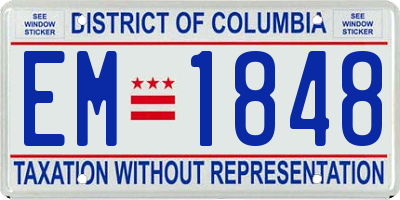 DC license plate EM1848