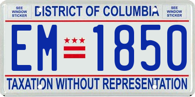 DC license plate EM1850