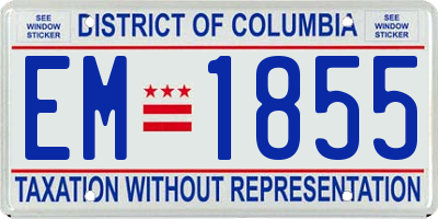 DC license plate EM1855