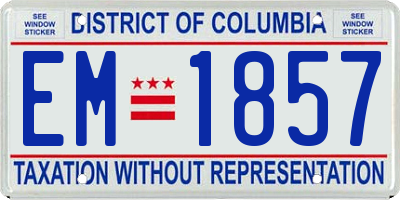 DC license plate EM1857