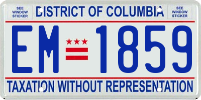 DC license plate EM1859