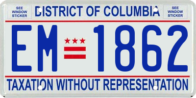 DC license plate EM1862