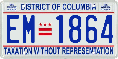 DC license plate EM1864