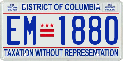 DC license plate EM1880