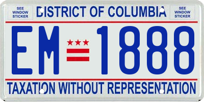 DC license plate EM1888
