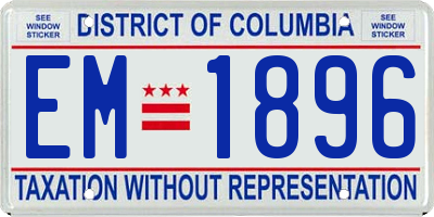 DC license plate EM1896