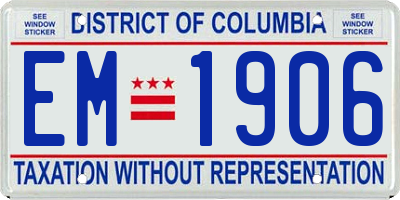 DC license plate EM1906