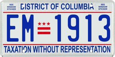 DC license plate EM1913