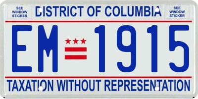 DC license plate EM1915
