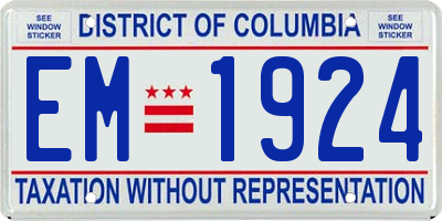 DC license plate EM1924