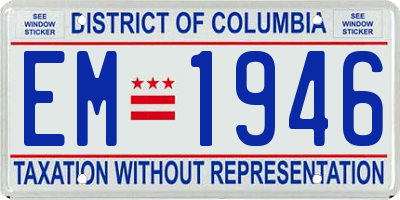 DC license plate EM1946