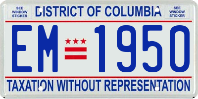 DC license plate EM1950