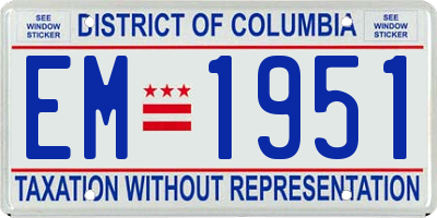 DC license plate EM1951