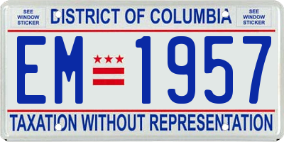 DC license plate EM1957
