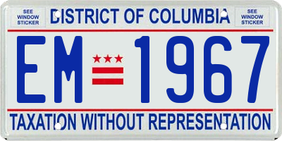 DC license plate EM1967