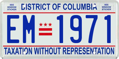 DC license plate EM1971