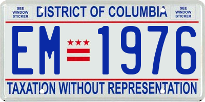 DC license plate EM1976