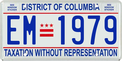 DC license plate EM1979