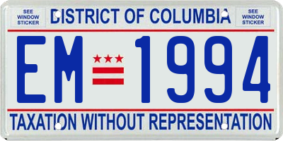 DC license plate EM1994