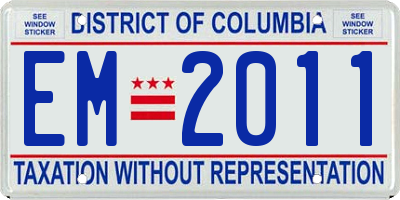 DC license plate EM2011