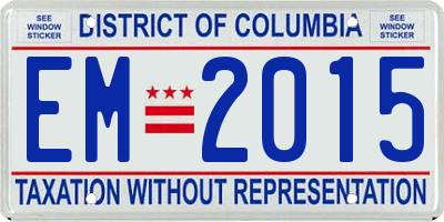 DC license plate EM2015