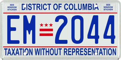 DC license plate EM2044