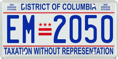 DC license plate EM2050