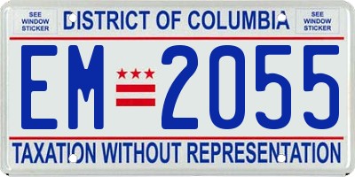 DC license plate EM2055