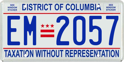 DC license plate EM2057