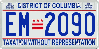 DC license plate EM2090