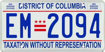 DC license plate EM2094