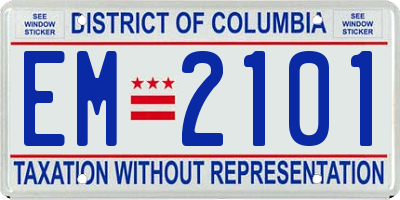 DC license plate EM2101