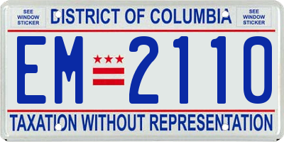 DC license plate EM2110