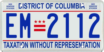 DC license plate EM2112