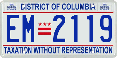DC license plate EM2119