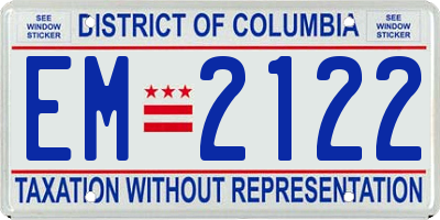 DC license plate EM2122