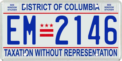 DC license plate EM2146