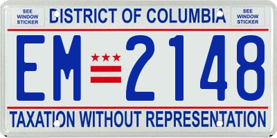 DC license plate EM2148