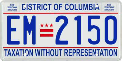 DC license plate EM2150